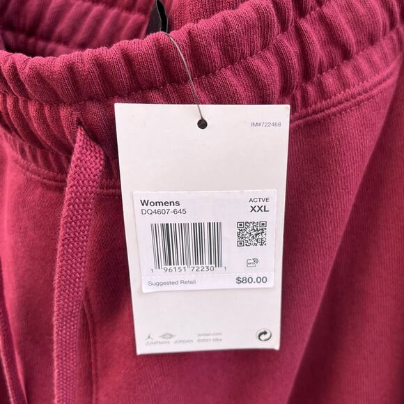 NEW XXL Womens Nike Jordan Flight Fleece Essential Jogger Pant Cherrywood Maroon - Picture 10 of 11